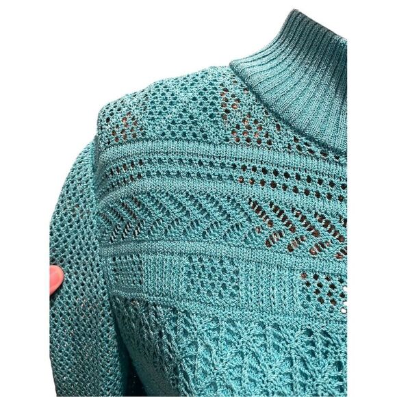 St. John Collection Women's Blue Knit Tank & Cardigan Set 2 piece Size 8 - Picture 8 of 16